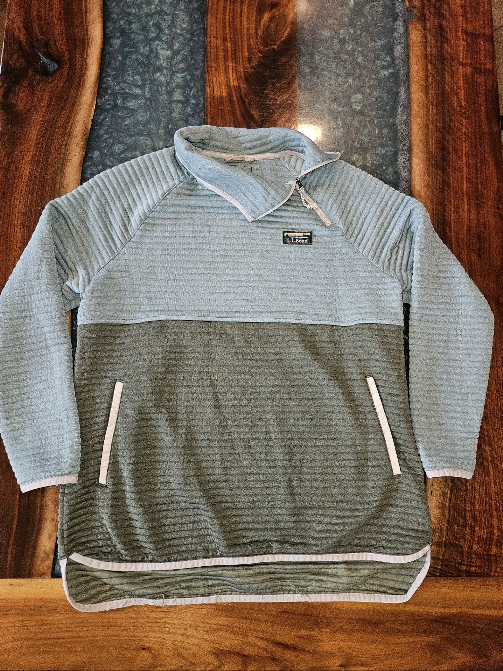 L.L. Bean Ribbed Pullover Two tone